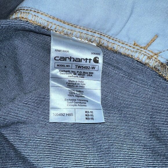 Carhartt Women's Relaxed Fit Midweight Denim Long-Sleeve Over Shirt Sz M - Picture 7 of 7